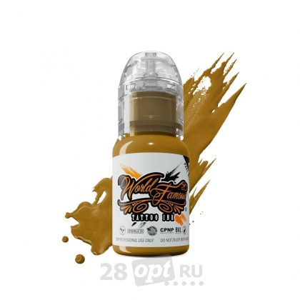 Краска для художественной татуировки World Famous Tattoo Ink, Spanish Gold, 15 мл